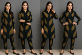 Linen Allover Digital Printed 2Pc Dress Free Size